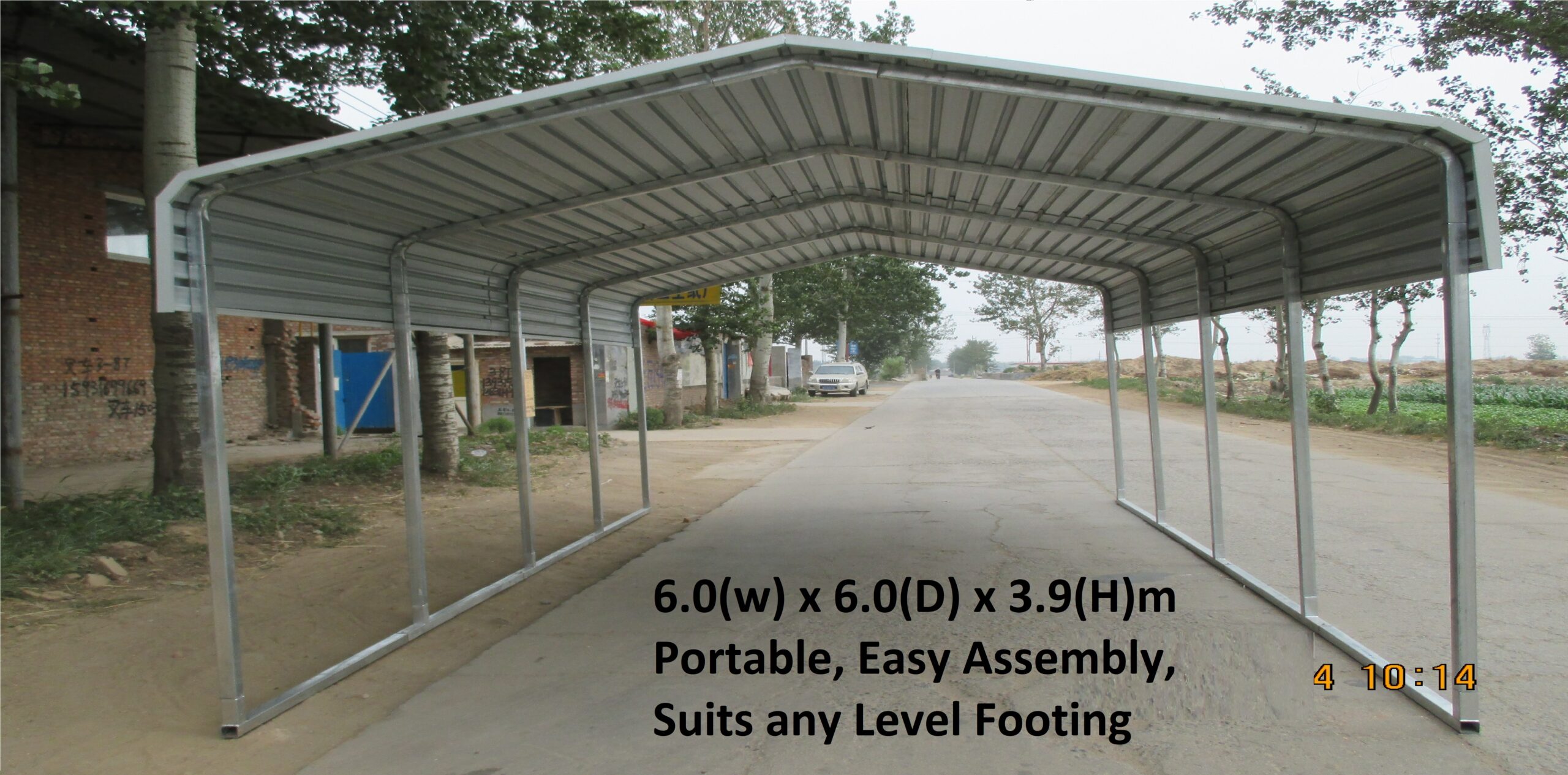 Portable Carport 6 0 W X6 0 D X3 9 H M Wrapped Roof Mightymo